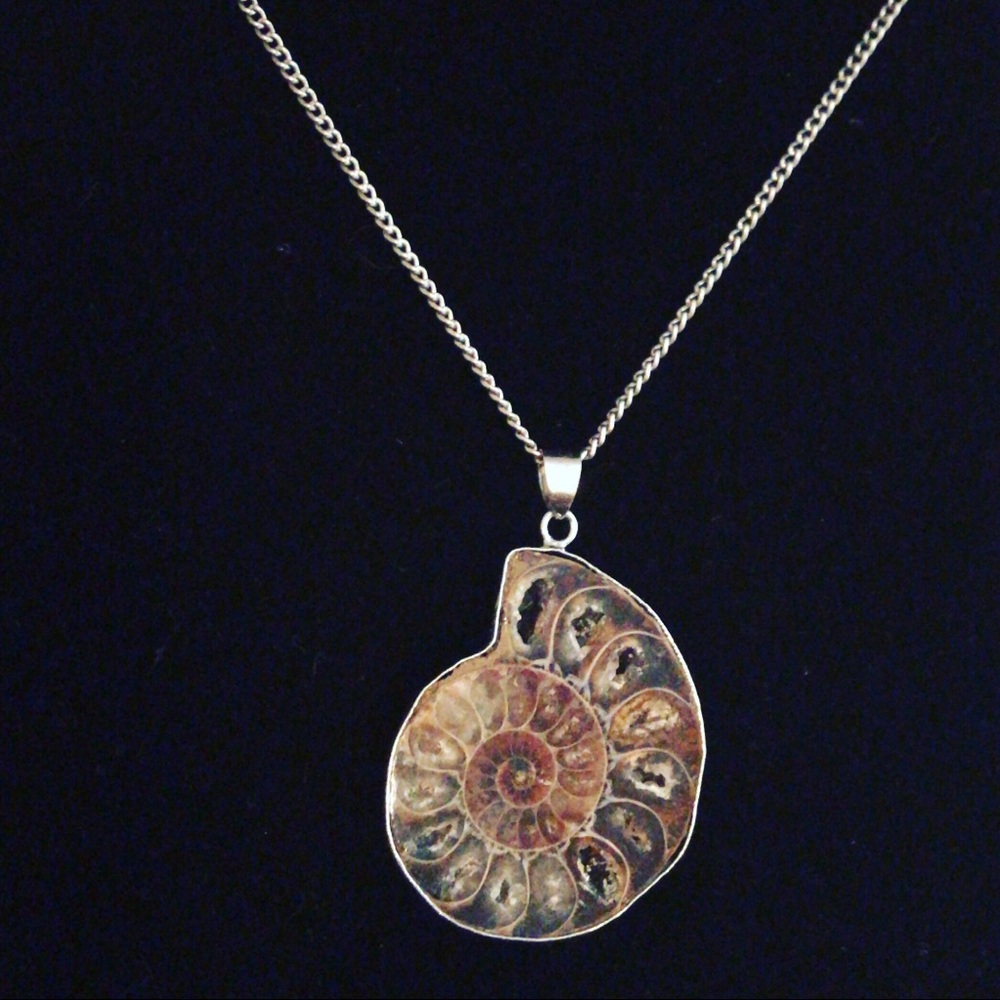 Snail Shaped Tumbled Polished Stone Necklace